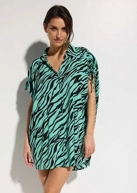 Camicia da spiaggia in crinkle operato, bonprix