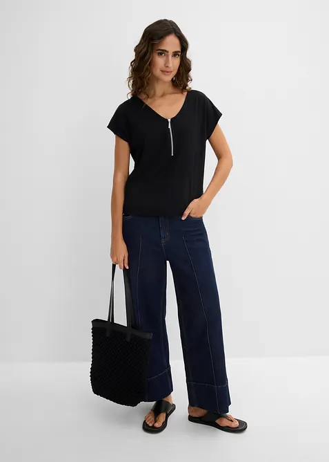 T-shirt con cerniera, bonprix