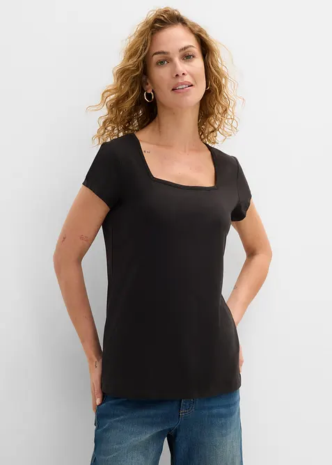 Maglia a maniche corte con scollo quadrato, bonprix