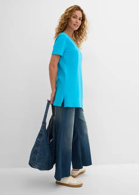 T-shirt lunga con scollo a V (pacco da 2), bonprix