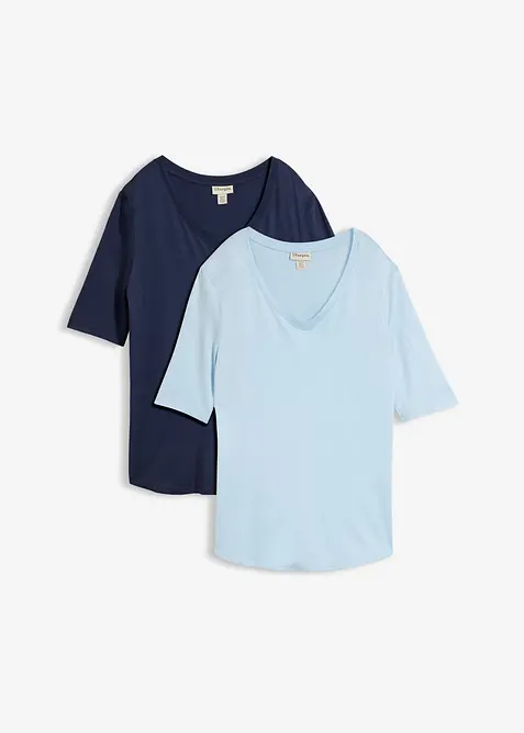 Maglia lunga in morbida viscosa (pacco da 2), bonprix