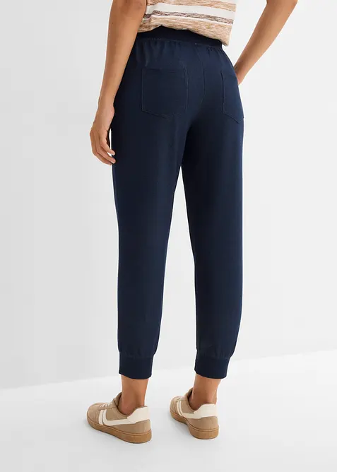 Pantaloni tuta cropped con effetto jeans, bonprix