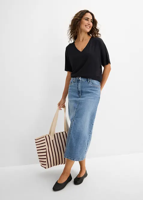 Maglia lunga in misto viscosa, bonprix