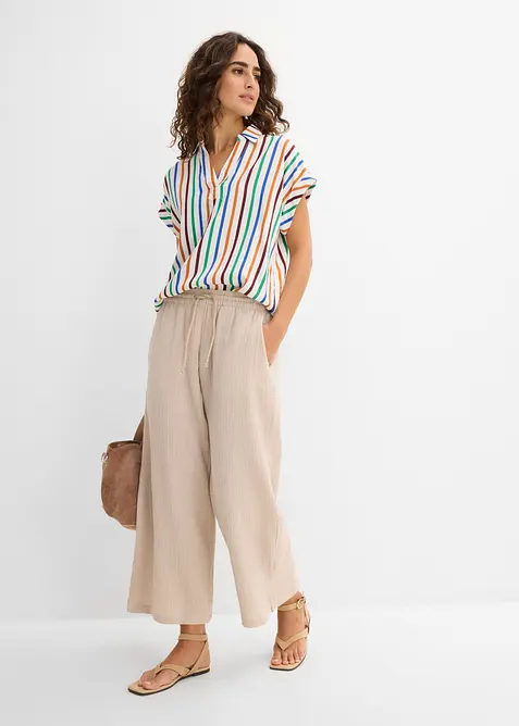 Pantaloni a palazzo in mussola leggera, bonprix