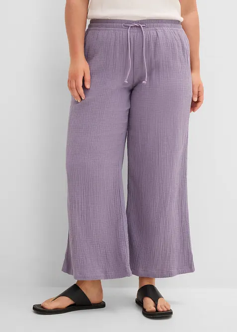 Pantaloni a palazzo in mussola leggera, bonprix