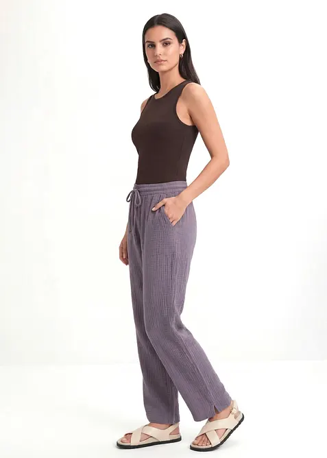 Pantaloni a palazzo in mussola leggera, bonprix