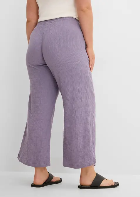 Pantaloni a palazzo in mussola leggera, bonprix