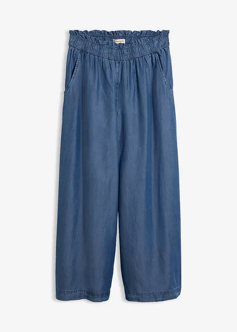 Pantaloni a palazzo cropped e fluenti con spacchi laterali, bonprix