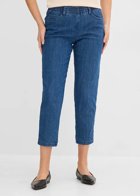 Jeans straight con cinta comoda, vita media (pacco da 2), bonprix