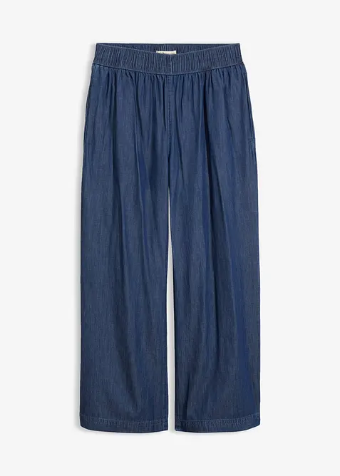Jeans wide leg cropped, vita alta, bonprix