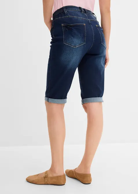 Bermuda in jeans con vita media parzialmente elasticizzata, bonprix
