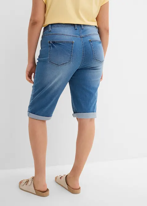 Bermuda in jeans con vita media parzialmente elasticizzata, bonprix