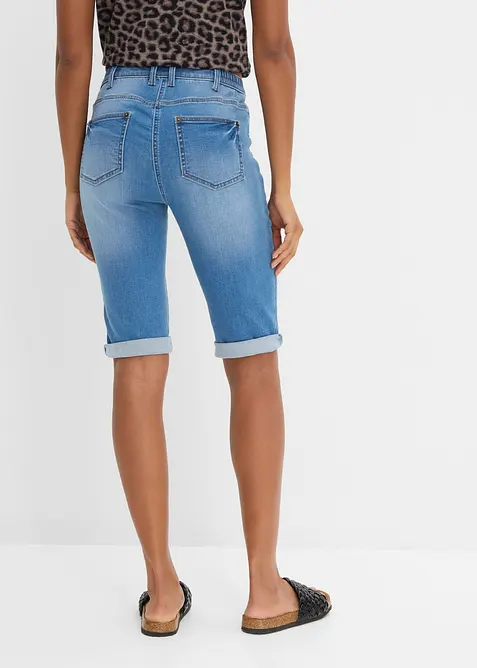 Bermuda in jeans con vita media parzialmente elasticizzata, bonprix