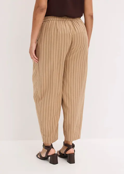 Pantaloni con elastico in vita in misto lino fresco, bonprix