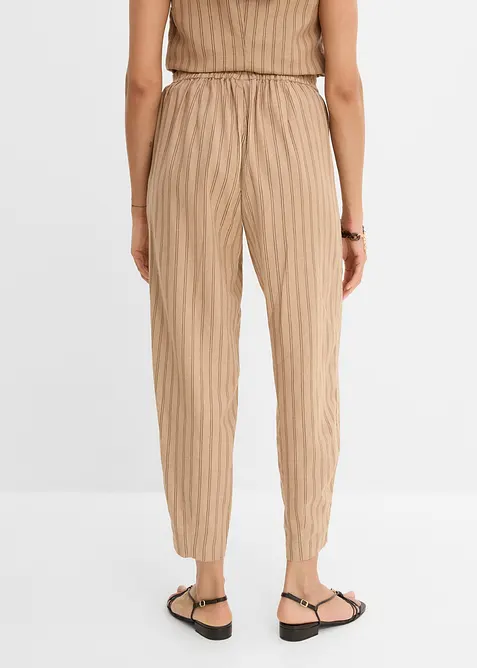 Pantaloni con elastico in vita in misto lino fresco, bonprix