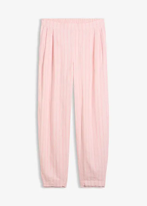 Pantaloni con elastico in vita in misto lino fresco, bonprix