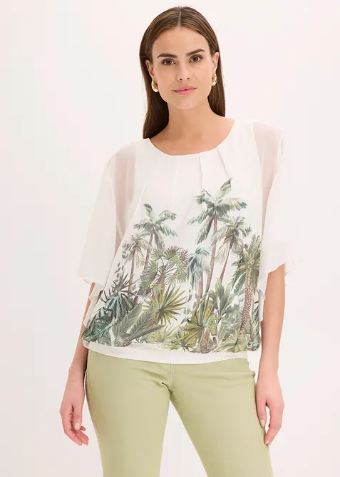 Blusa in chiffon con canotta, bonprix