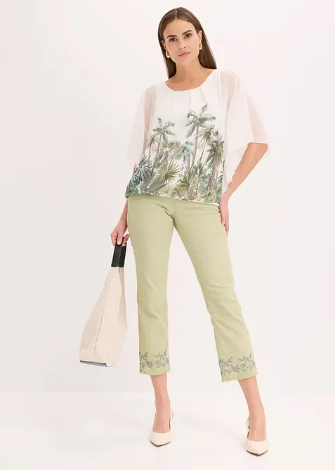 Blusa in chiffon con canotta, bonprix