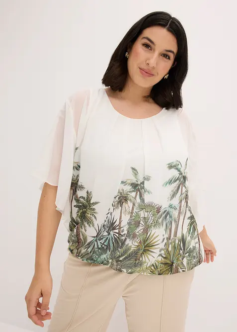 Blusa in chiffon con canotta, bonprix