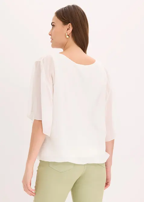 Blusa in chiffon con canotta, bonprix