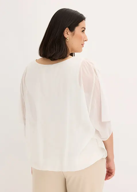 Blusa in chiffon con canotta, bonprix