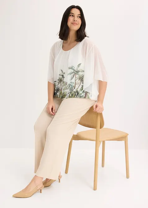 Blusa in chiffon con canotta, bonprix