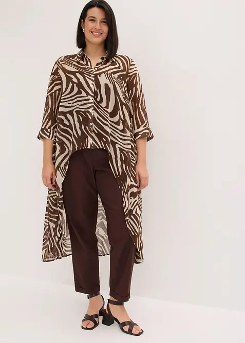 Camicia lunga in chiffon, bonprix