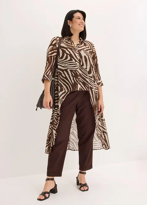 Camicia lunga in chiffon, bonprix