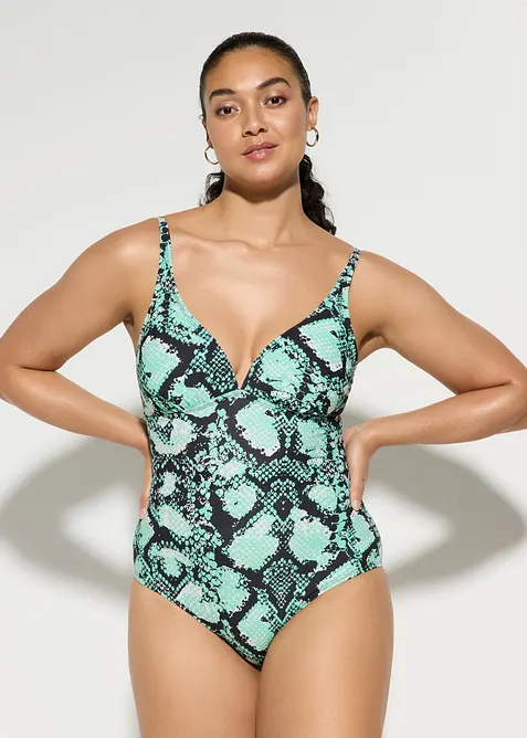Costume intero leggermente modellante con spalline regolabili, bonprix