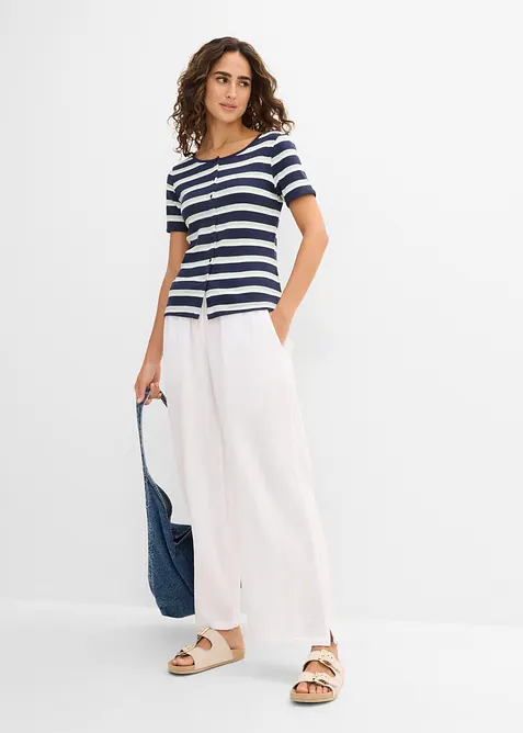 Pantaloni a palazzo in mussola leggera, bonprix