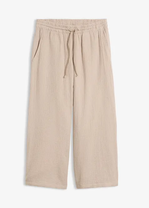 Pantaloni a palazzo in mussola leggera, bonprix