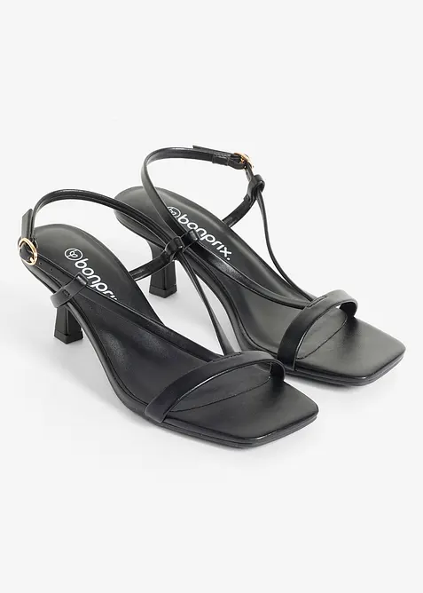 Sandali con fascette e tacco sottile, bonprix
