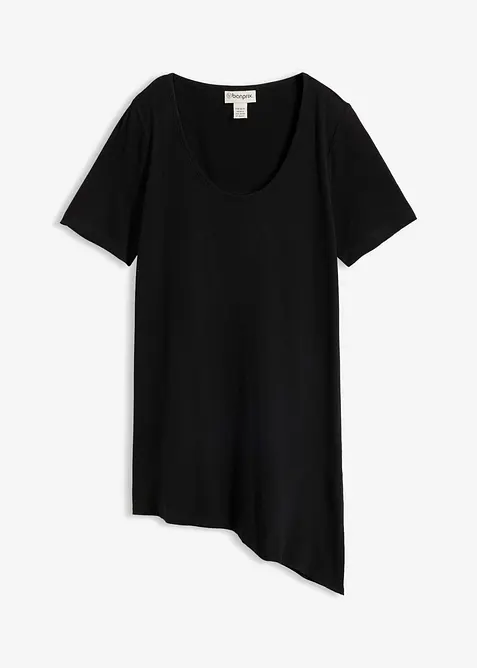 Maglia lunga asimmetrica in misto cotone e viscosa, bonprix