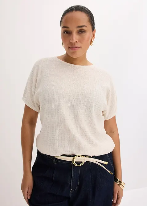 T-shirt in tessuto operato, bonprix