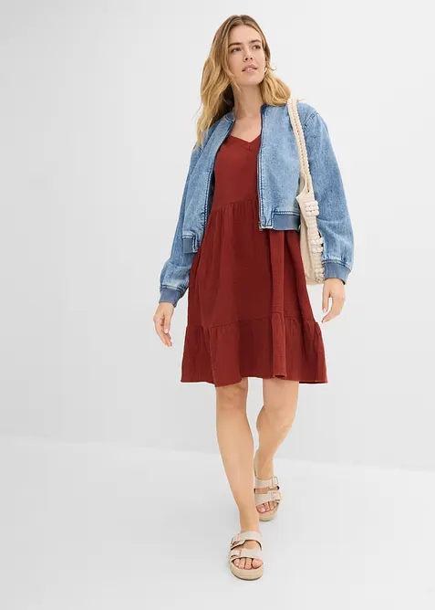 Abito oversize in mussola di cotone, bonprix