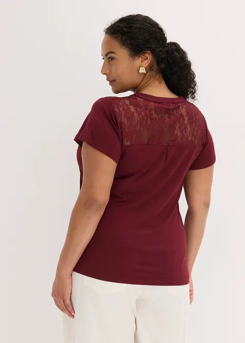 Maglia serafino in misto viscosa, bonprix