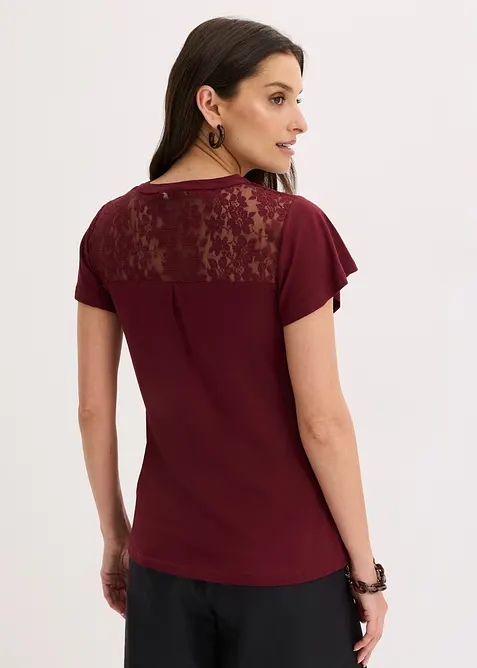 Maglia serafino in misto viscosa, bonprix