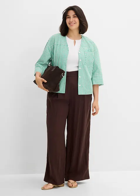 Pantaloni estivi in misto viscosa con pinces, bonprix