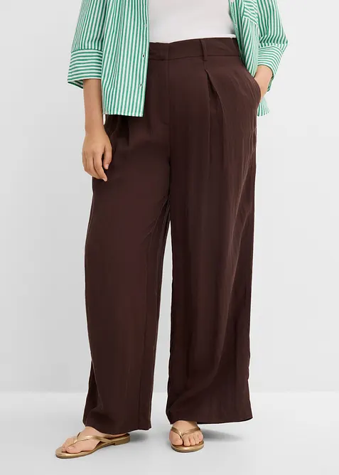 Pantaloni estivi in misto viscosa con pinces, bonprix