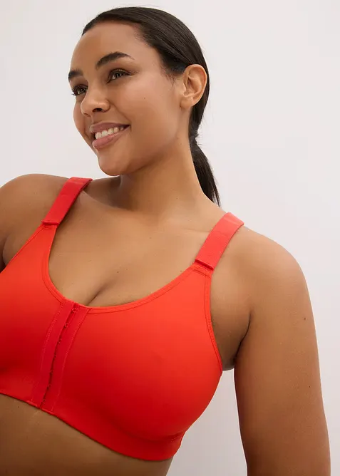 Reggiseno sportivo con chiusura anteriore e sostegno medio, bonprix