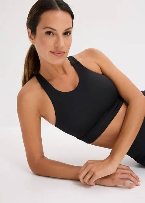 Reggiseno sportivo con spalline olimpioniche e leggero sostegno, bonprix