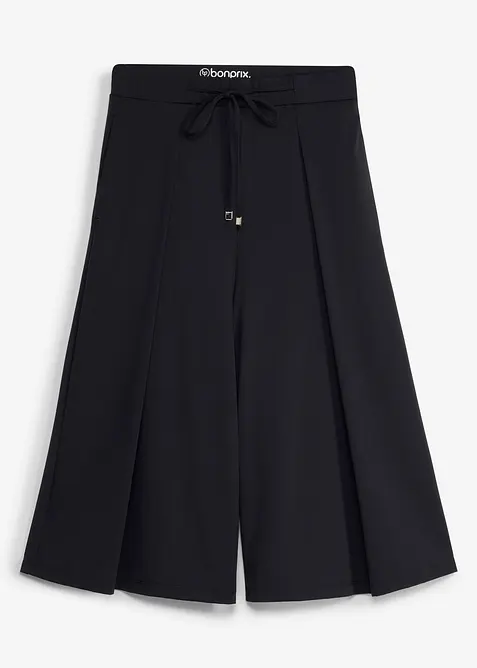 Pantaloni culotte sportivi ultraleggeri con pieghe, ad asciugatura rapida, bonprix