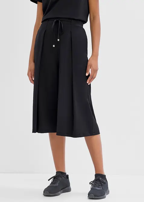 Pantaloni culotte sportivi ultraleggeri con pieghe, ad asciugatura rapida, bonprix