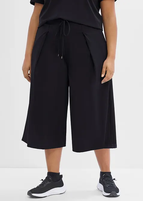 Pantaloni culotte sportivi ultraleggeri con pieghe, ad asciugatura rapida, bonprix
