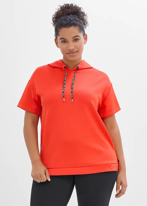 T-shirt per sport con cappuccio, asciugatura rapida, bonprix