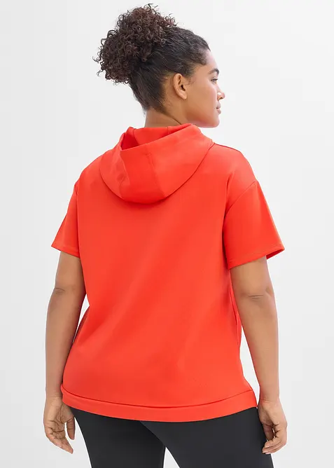 T-shirt per sport con cappuccio, asciugatura rapida, bonprix