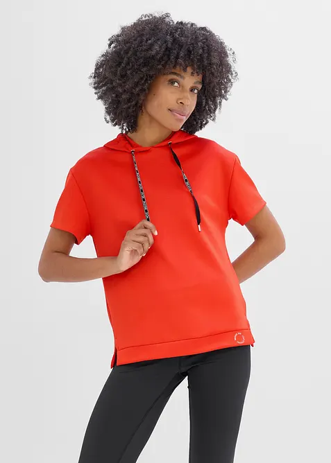 T-shirt per sport con cappuccio, asciugatura rapida, bonprix