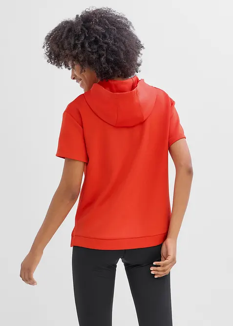 T-shirt per sport con cappuccio, asciugatura rapida, bonprix