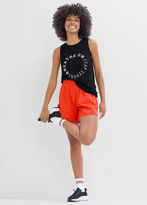 Pantaloni corti sportivi ultraleggeri 2 in 1 con ciclisti integrati, asciugatura rapida, bonprix