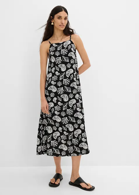 Abito midi in misto viscosa con fantasia allover, bonprix